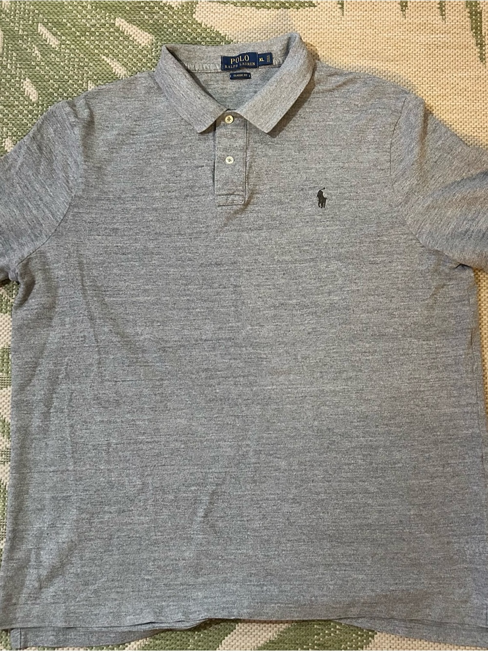 Polo by Ralph Lauren Light Heather Gray Men's Polo Shirt 100% Cotton XL